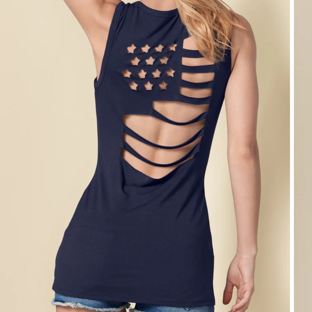 Women’s Flag cut out tank top in size small